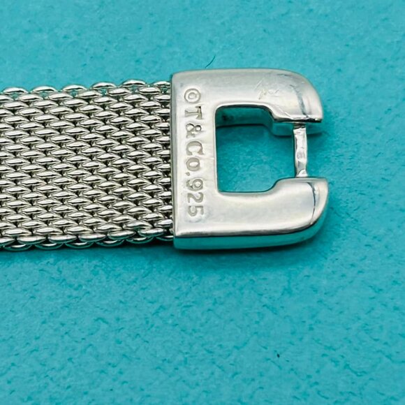 Tiffany & Co. Sterling Silver Somerset Mesh ID Retired Bracelet - Picture 7 of 9